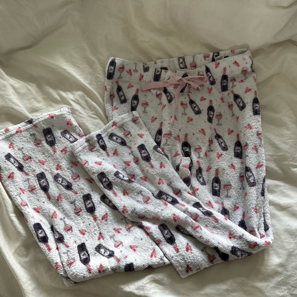 Wine print pajama pants